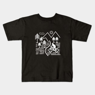 Cycling in the village Kids T-Shirt